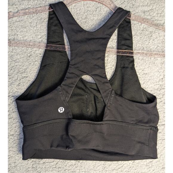 Lululemon Size 8 Womens Black Glide & Stride Sports Bra Yoga Fitness Gym Workout - Picture 2 of 6